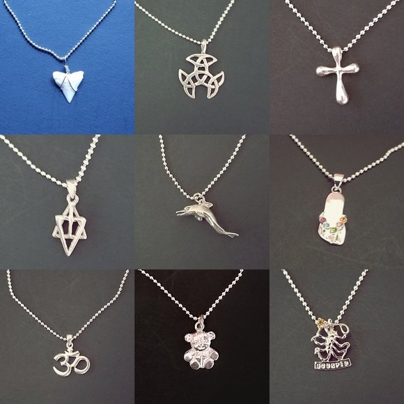 Anklet 925 Sterling Silver Chain and OHM Charm - Picture 3 of 3